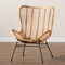 Baxton Studio Colorado Modern Bohemian Natural Brown Rattan and Black Metal Accent Chair 224-13131-ZORO - alternate 2
